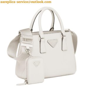 Replica Prada Galleria Mini Bag In White Saffiano Leather