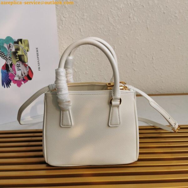 Replica Prada Galleria Mini Bag In White Saffiano Leather 10