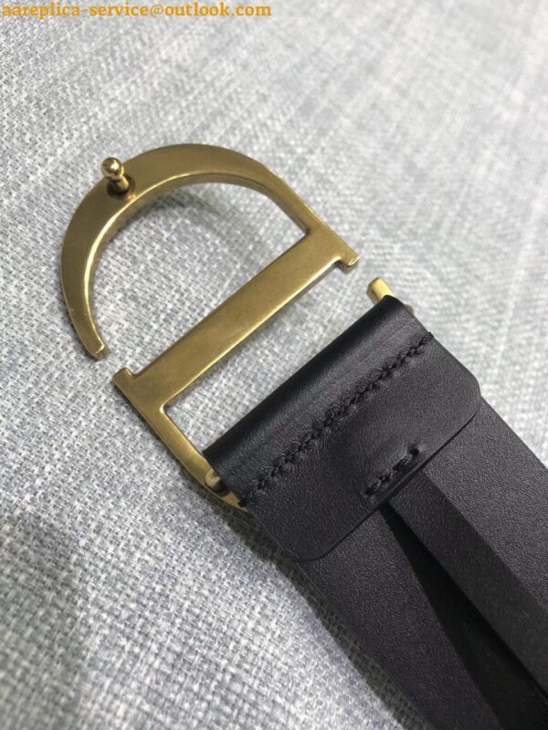 Replica Dior 30 Montaigne 35MM Belt In Black Smooth Calfskin 8