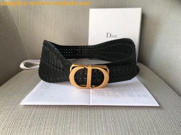 Replica Dior 30 Montaigne 40MM Belt In Black Calfskin 3