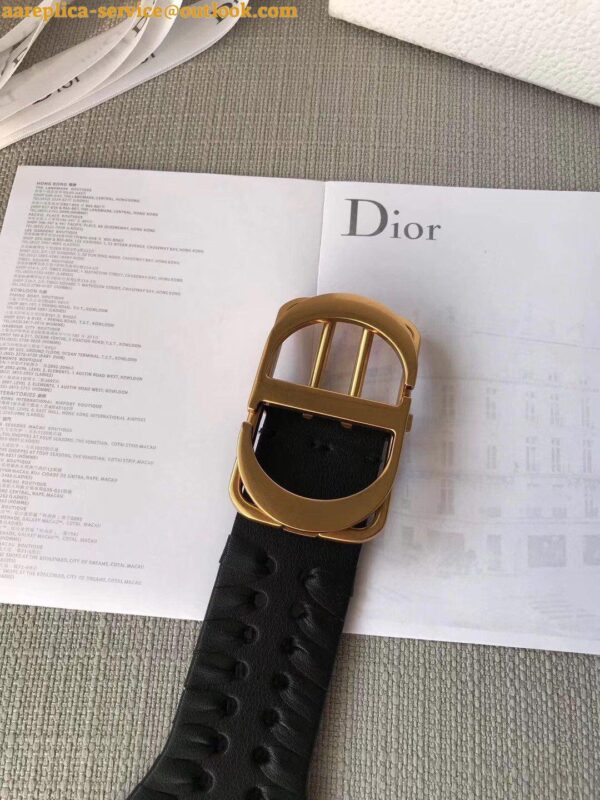 Replica Dior 30 Montaigne 40MM Belt In Black Calfskin 4