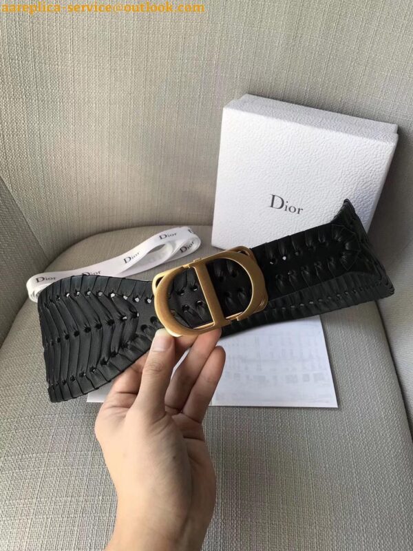 Replica Dior 30 Montaigne 40MM Belt In Black Calfskin 7