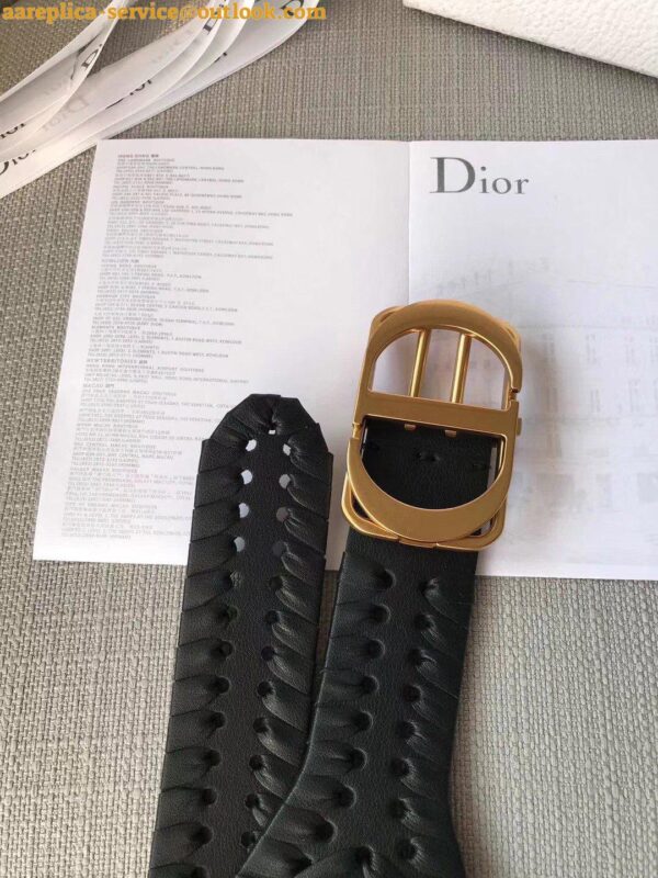 Replica Dior 30 Montaigne 40MM Belt In Black Calfskin 9