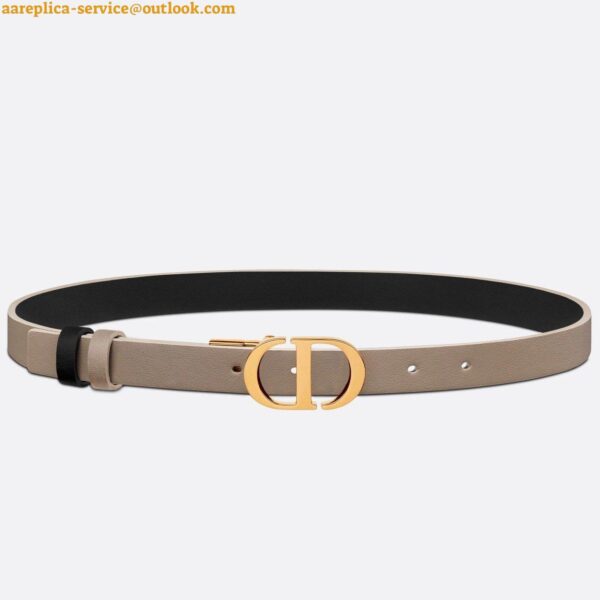 Replica Dior 30 Montaigne Reversible 20MM Belt in Grey and Black Calfskin