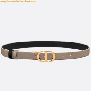 Replica Dior 30 Montaigne Reversible 20MM Belt in Grey and Black Calfskin 2