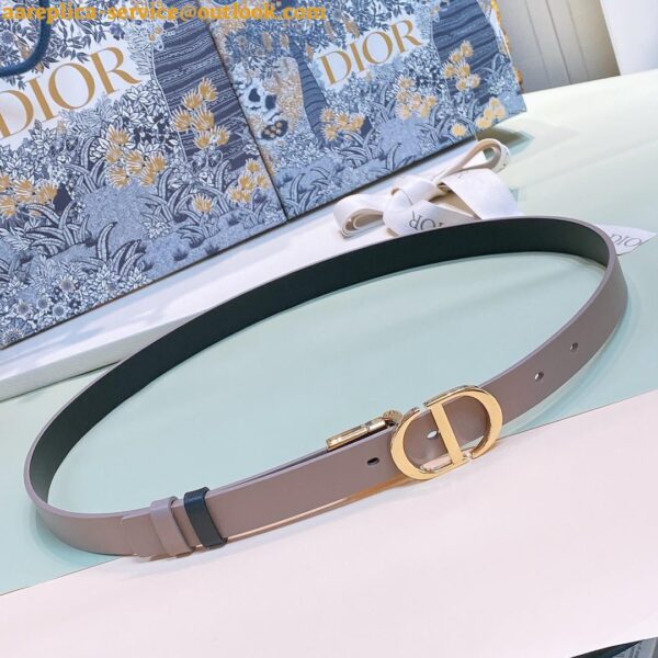 Replica Dior 30 Montaigne Reversible 20MM Belt in Grey and Black Calfskin 6