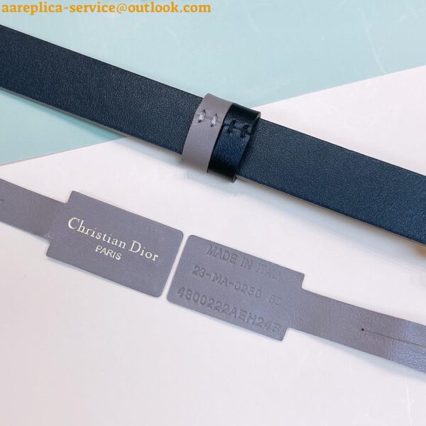 Replica Dior 30 Montaigne Reversible 20MM Belt in Grey and Black Calfskin 6