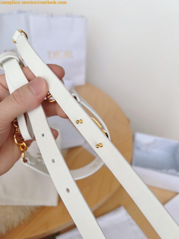 Replica Dior Caro 15MM Belt in White Calfskin and Chain 5