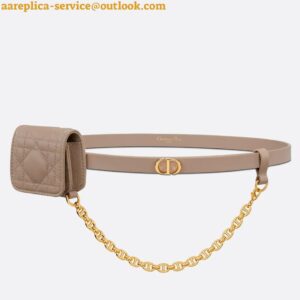 Replica Dior Caro 15MM Belt with Removable Pouch in Beige Calfskin