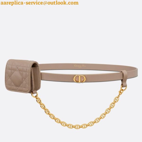 Replica Dior Caro 15MM Belt with Removable Pouch in Beige Calfskin 3