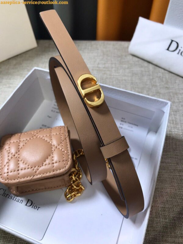 Replica Dior Caro 15MM Belt with Removable Pouch in Beige Calfskin 5