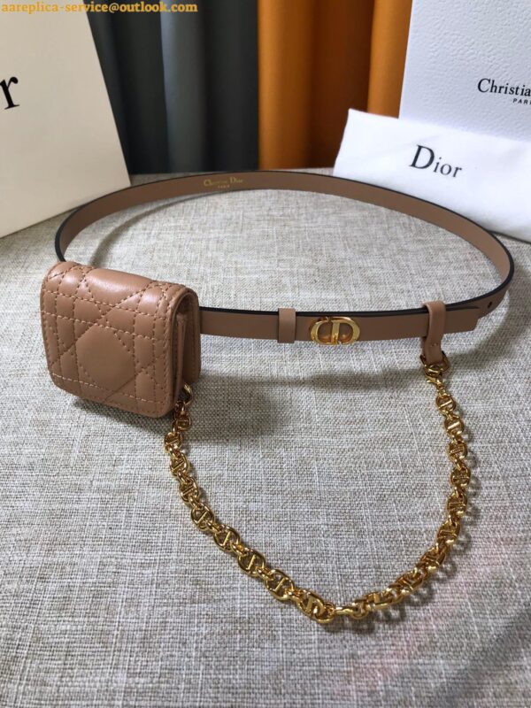 Replica Dior Caro 15MM Belt with Removable Pouch in Beige Calfskin 6