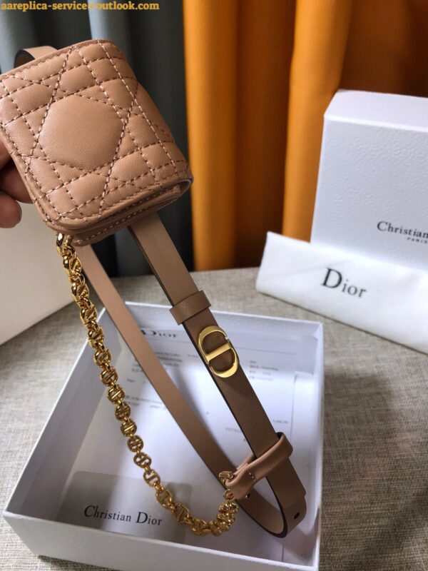 Replica Dior Caro 15MM Belt with Removable Pouch in Beige Calfskin 7