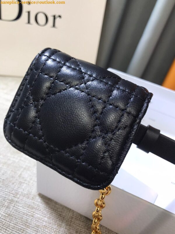 Replica Dior Caro 15MM Belt with Removable Pouch in Black Calfskin 22