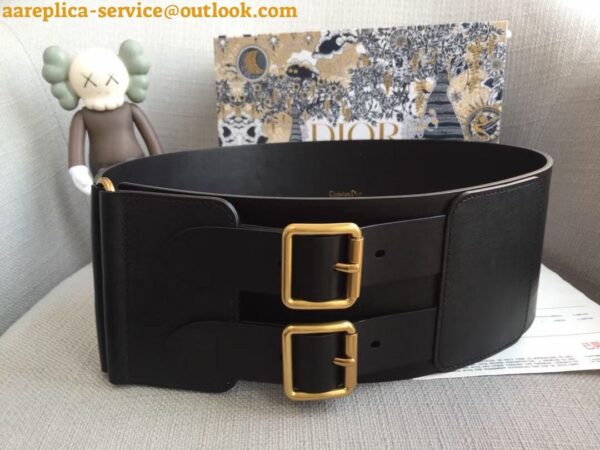 Replica Dior D-Waist Belt 100MM In Black Smooth Calfskin 3