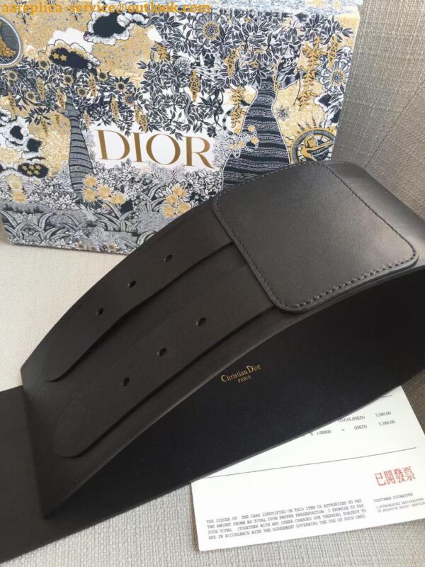 Replica Dior D-Waist Belt 100MM In Black Smooth Calfskin 10