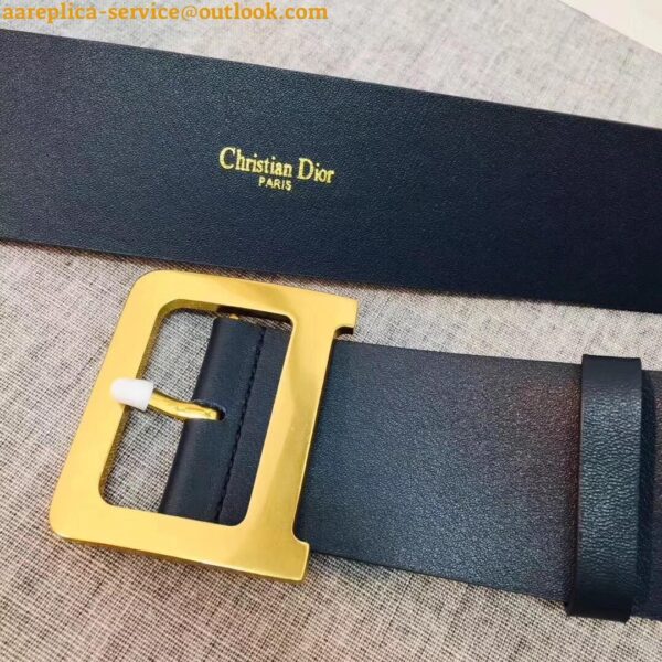 Replica Dior Diorquake 35MM Belt In Black Calfskin 7