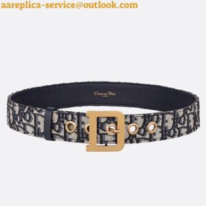 Replica Dior Diorquake 35MM Belt In Blue Oblique Canvas