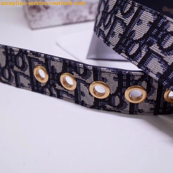 Replica Dior Diorquake 35MM Belt In Blue Oblique Canvas 6