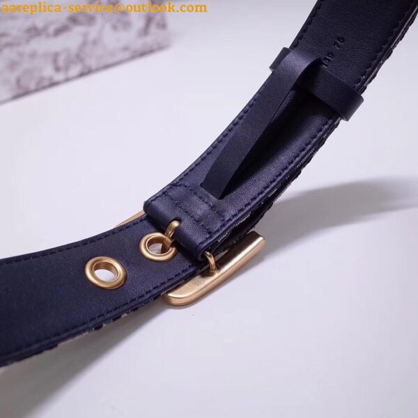 Replica Dior Diorquake 35MM Belt In Blue Oblique Canvas 8