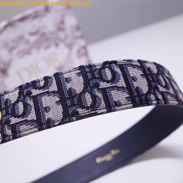 Replica Dior Diorquake 35MM Belt In Blue Oblique Canvas 11