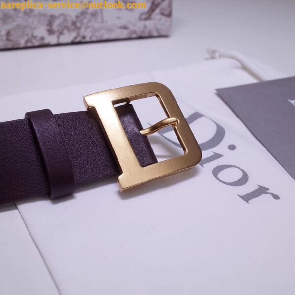 Replica Dior Diorquake 35MM Belt In Bordeaux Calfskin 6