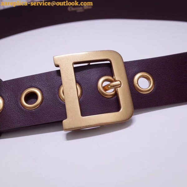 Replica Dior Diorquake 35MM Belt In Bordeaux Calfskin 9