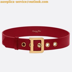 Replica Dior Diorquake 35MM Belt In Red Calfskin