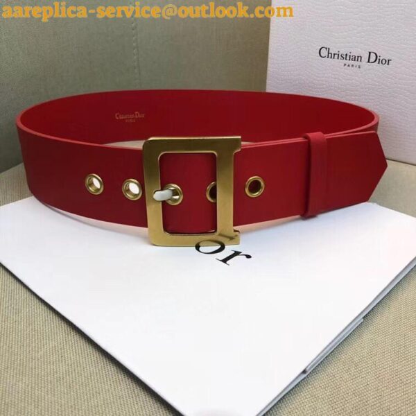 Replica Dior Diorquake 35MM Belt In Red Calfskin 6