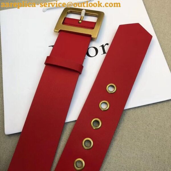 Replica Dior Diorquake 35MM Belt In Red Calfskin 7