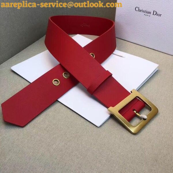 Replica Dior Diorquake 35MM Belt In Red Calfskin 10