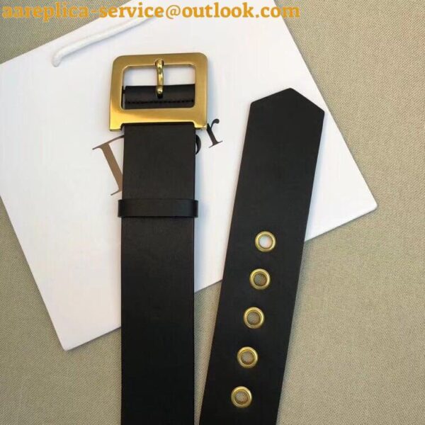 Replica Dior Diorquake 55MM Belt In Black Calfskin 5