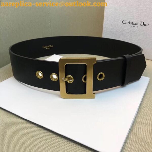 Replica Dior Diorquake 55MM Belt In Black Calfskin 7