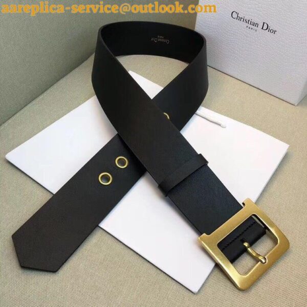 Replica Dior Diorquake 55MM Belt In Black Calfskin 8