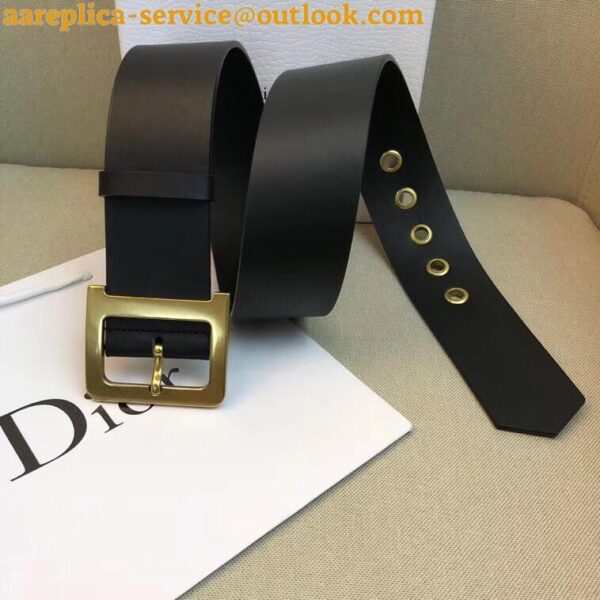 Replica Dior Diorquake 55MM Belt In Black Calfskin 9