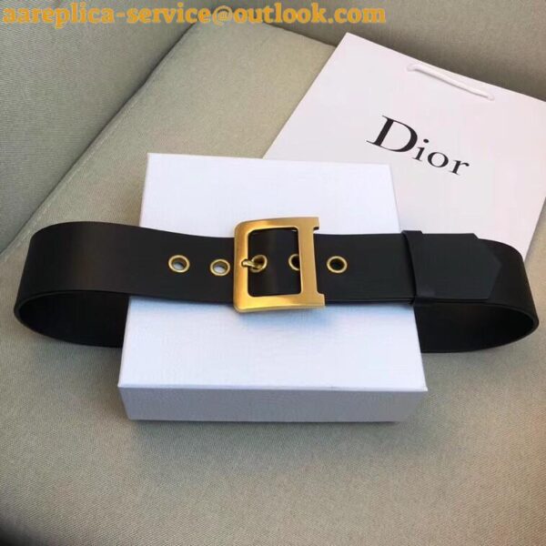 Replica Dior Diorquake 55MM Belt In Black Calfskin 10