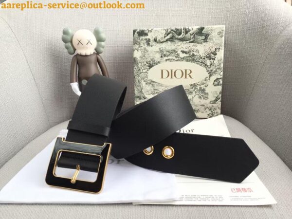 Replica Dior Diorquake 55MM Belt In Black Smooth Calfskin 3