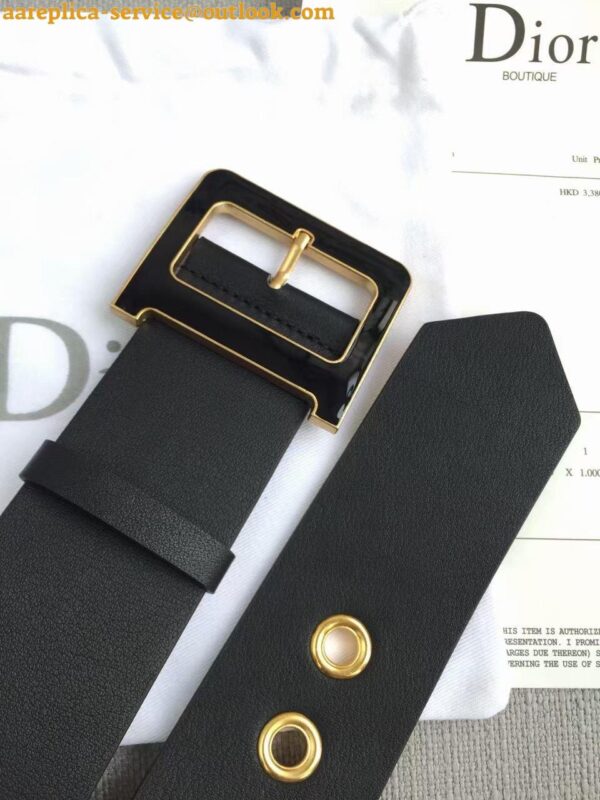 Replica Dior Diorquake 55MM Belt In Black Smooth Calfskin 6