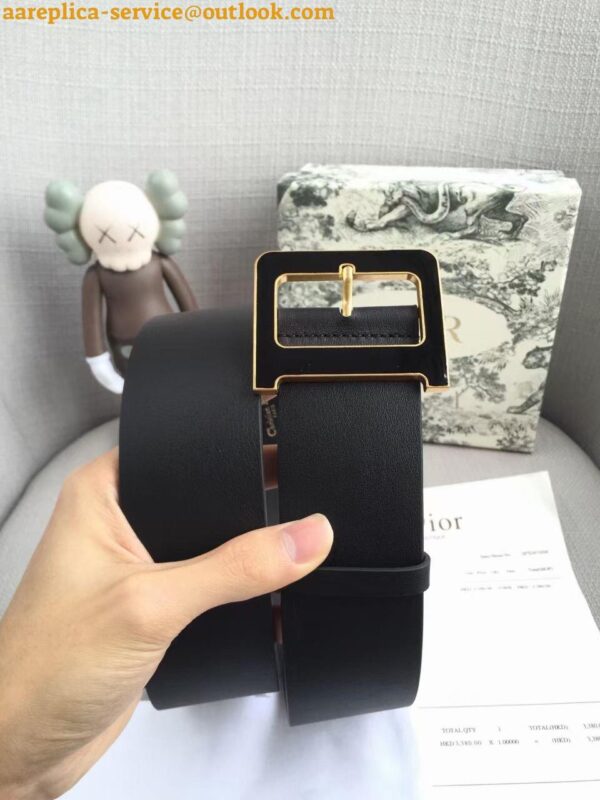 Replica Dior Diorquake 55MM Belt In Black Smooth Calfskin 8