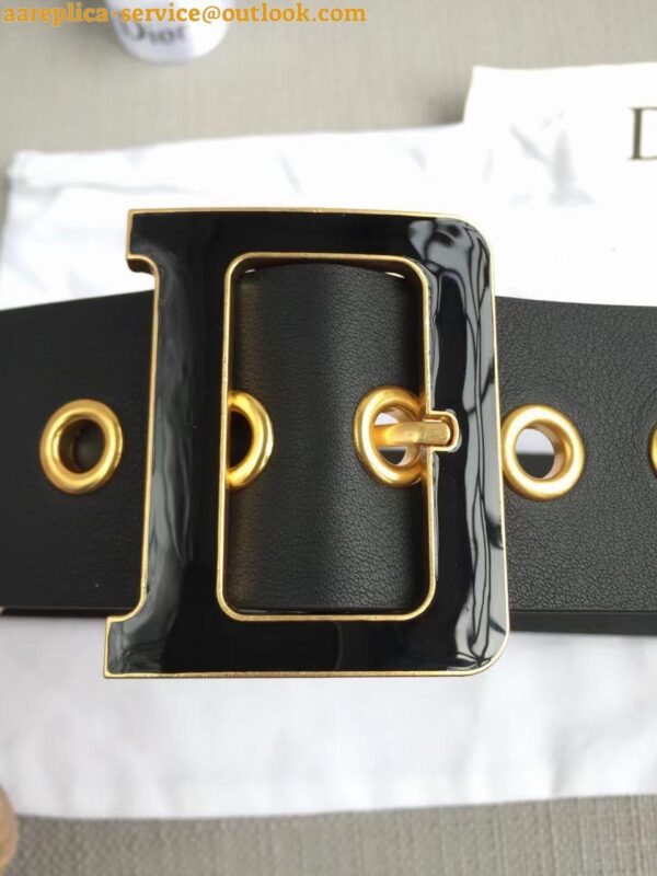 Replica Dior Diorquake 55MM Belt In Black Smooth Calfskin 9