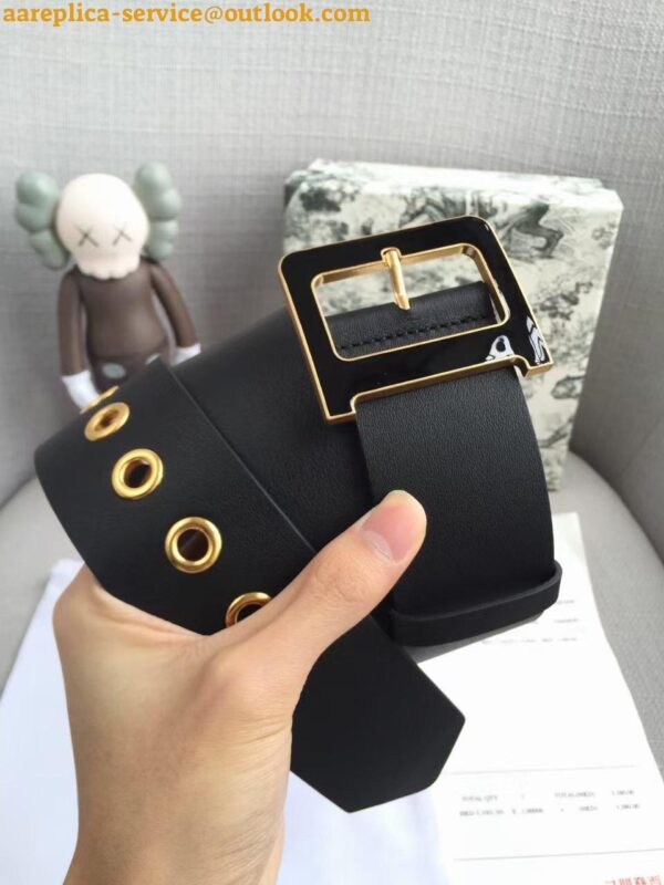 Replica Dior Diorquake 55MM Belt In Black Smooth Calfskin 10