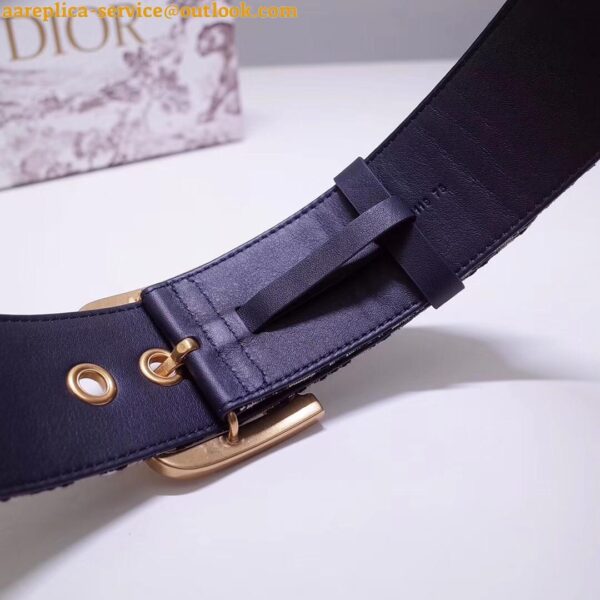 Replica Dior Diorquake 55MM Belt In Blue Oblique Canvas 5