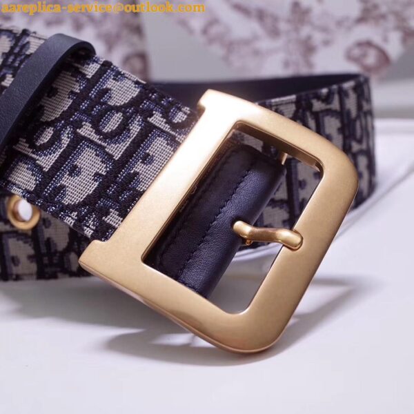 Replica Dior Diorquake 55MM Belt In Blue Oblique Canvas 7