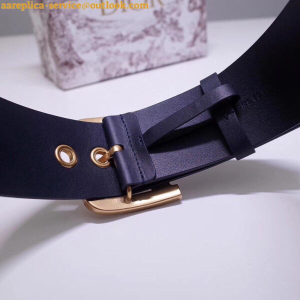 Replica Dior Diorquake 55MM Belt In Dark Blue Calfskin 6