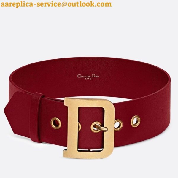 Replica Dior Diorquake 55MM Belt In Red Calfskin 3