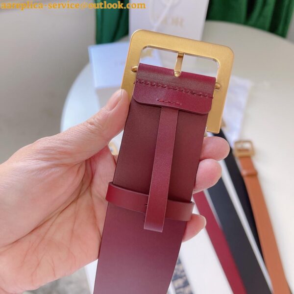 Replica Dior Diorquake 55MM Belt In Red Calfskin 9