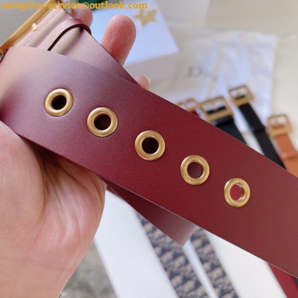 Replica Dior Diorquake 55MM Belt In Red Calfskin 10