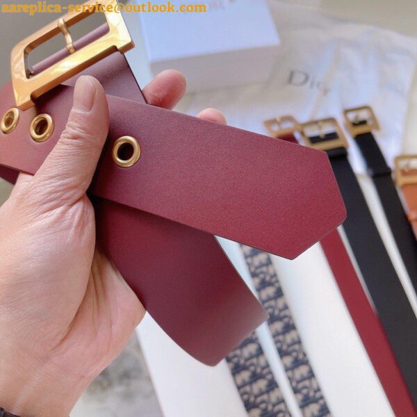 Replica Dior Diorquake 55MM Belt In Red Calfskin 11