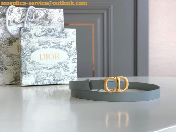 Replica Dior Saddle 20MM Belt In Grey Calfskin 6