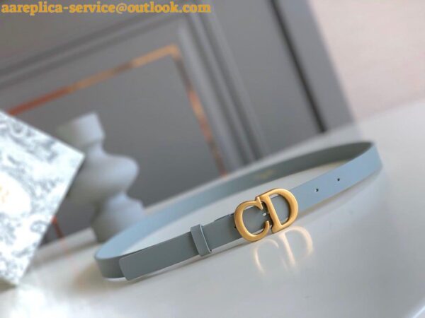 Replica Dior Saddle 20MM Belt In Grey Calfskin 7